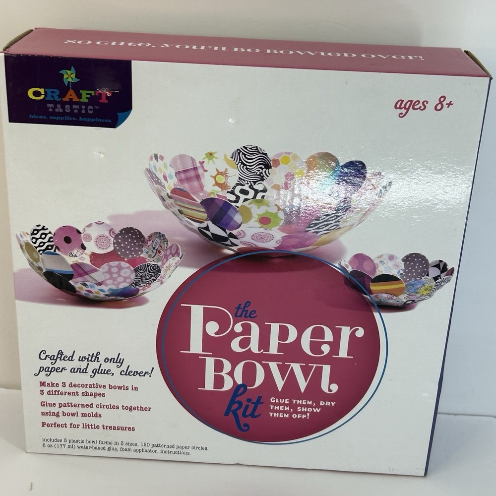 Craft-tastic – Paper Bowl Kit  Craft Kit Make 3 Different-Sized Decorative Bowls